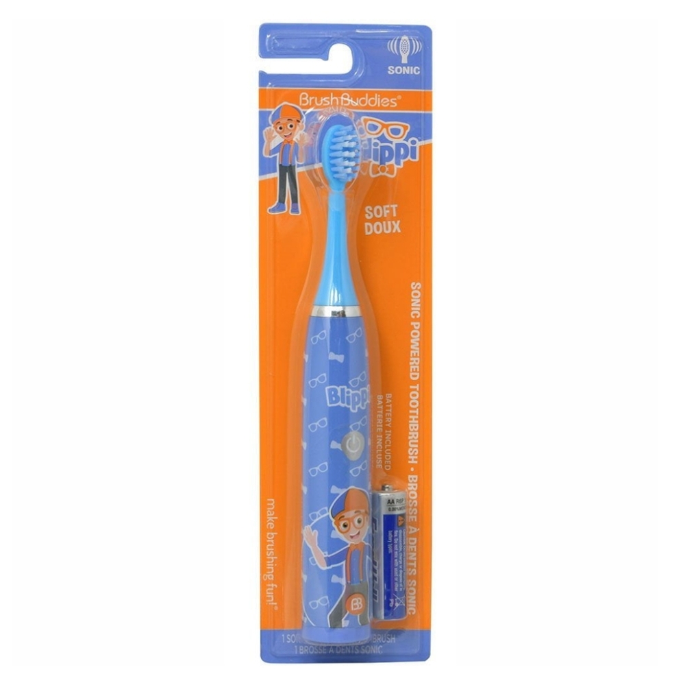 Brush Buddies Blippi Battery Powered Sonic Toothbrush for Kids, Soft Bristles